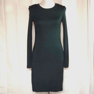 Trina Turk Bellingham Emerald Green Long Sleeve Lined Bodycon Sheath Dress